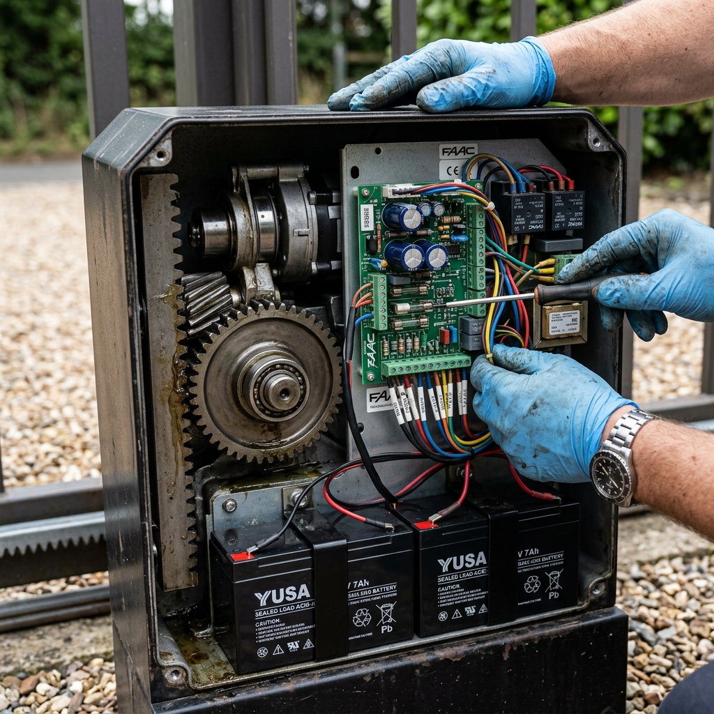 Gate motor electronic circuit board and gear repairs