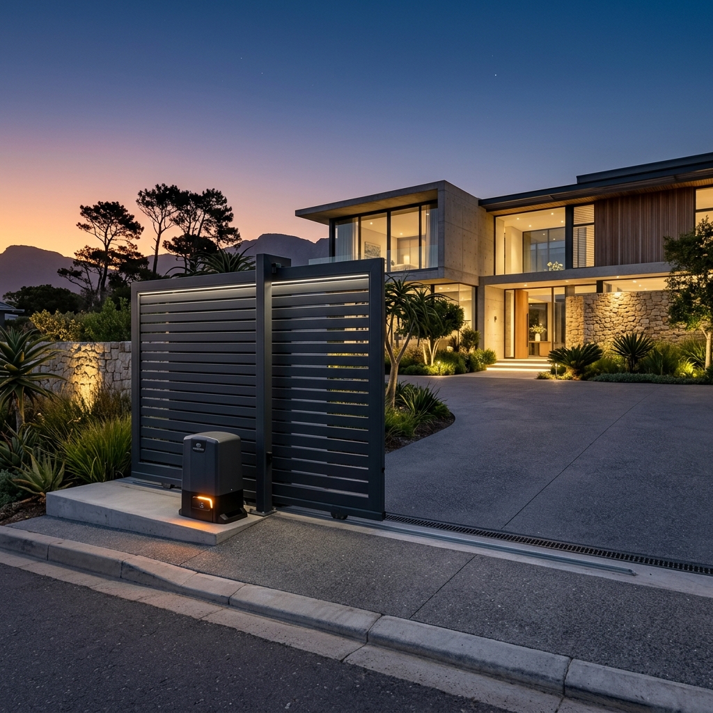 Automated sliding gate motor installation